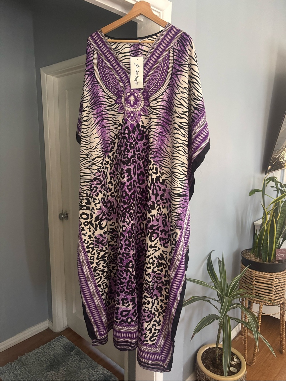 NWT Jessica Taylor Purple Animal Print Kimono One Sz